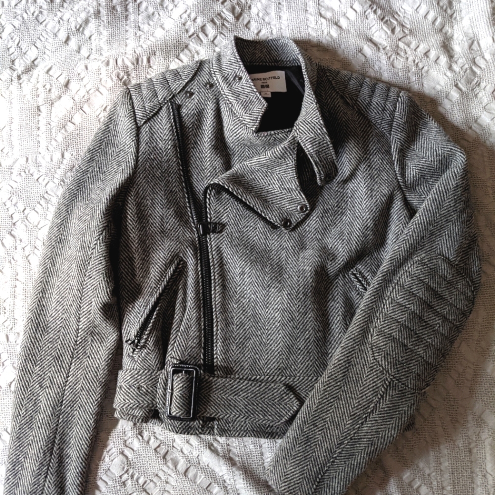 🛵 NWOT Uniqlo x Carine Roitfeld Moto Jacket – XS